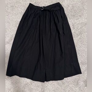 Tibi Pleated Accents Midi Length Skirt Black Size S